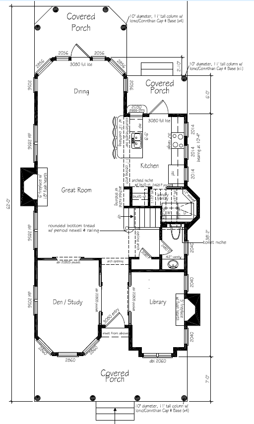 Grand Victorian 3,000sf (4B/4.5b/flex)