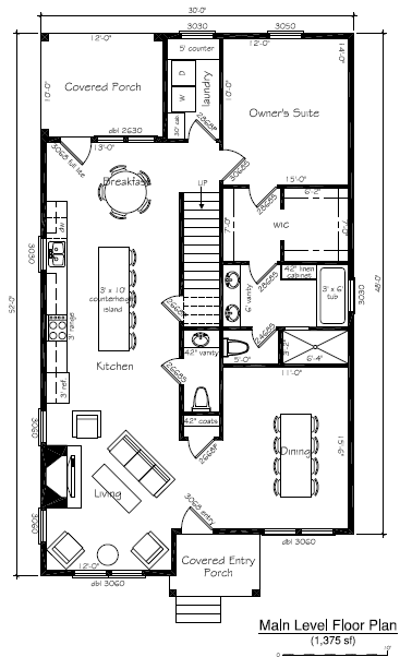 Simple Cottage 2,150 sf (3B/2.5b)