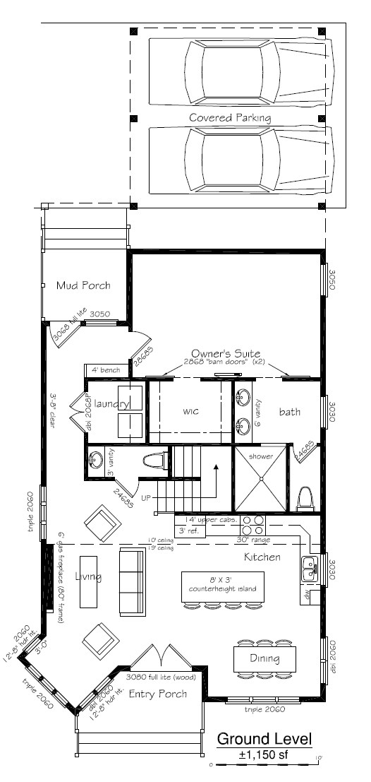 Ultra-modern Farmhouse 1,850sf (3B/2.5b/study)