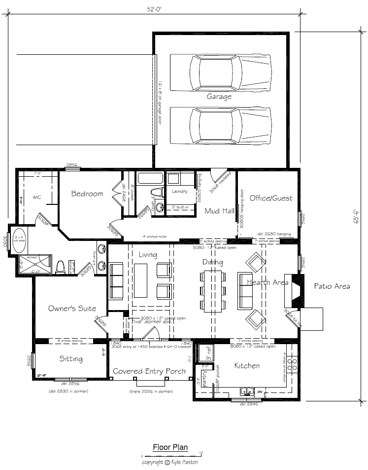 Provincial Cottage 1,830sf (2B/2b/office)