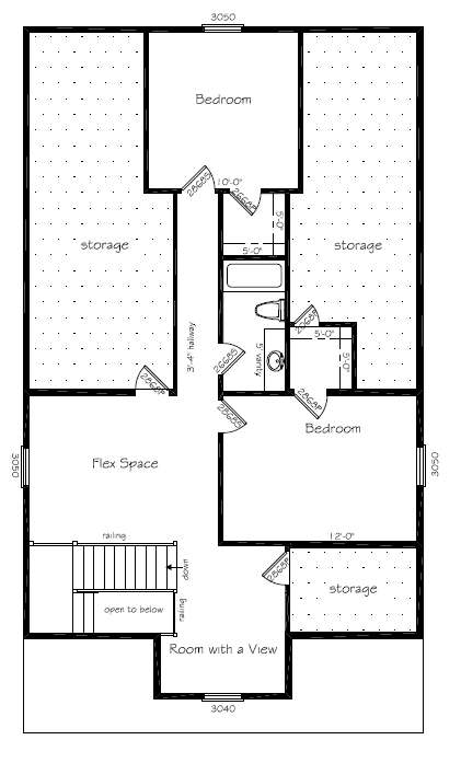 Rocking Chair Cottage 2,350sf (3B/2.5b/flex)