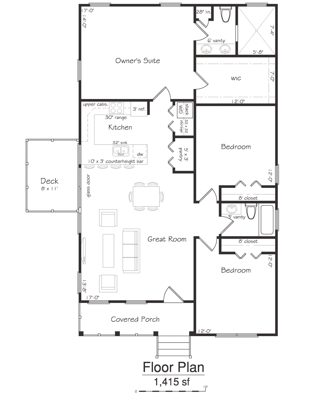 Welcome Home B* accessible plan 1,415sf (3B/2b)
