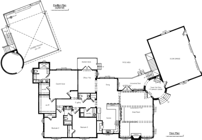 Turret Lodge 2,524sf (3B/2.5b/pavilion)